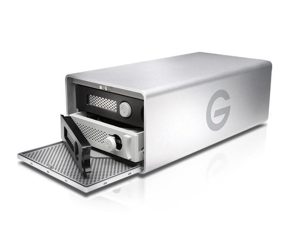 G-RAID Thunderbolt 3 / USB3 with removable dual drive side view open front door