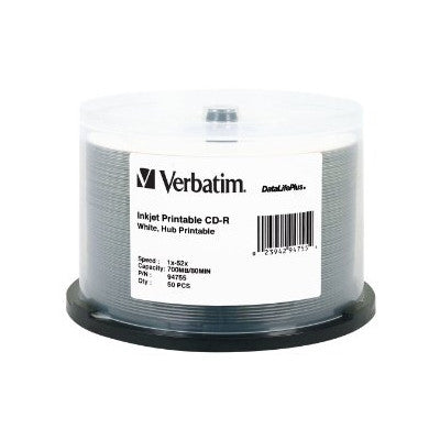 CD-R White Inkjet Hub 52x Pk50